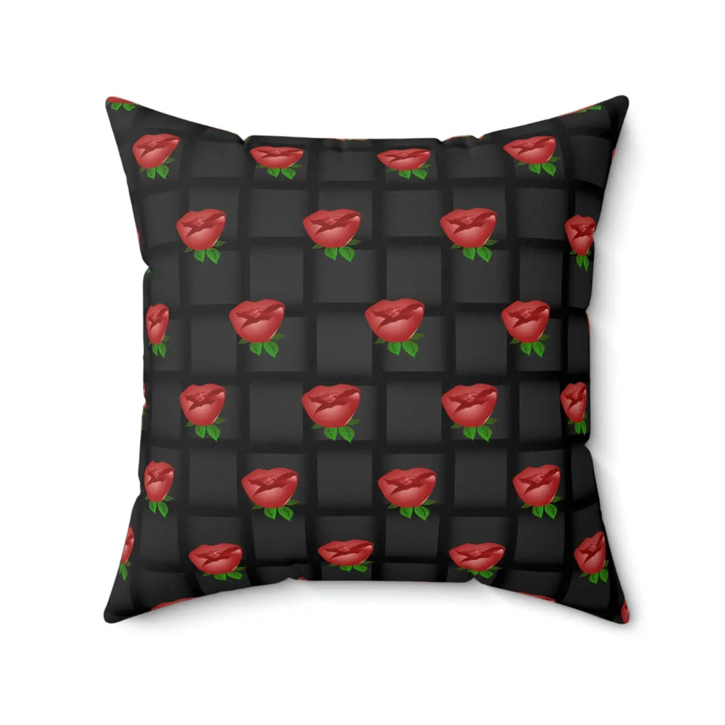Spun Polyester Square Pillow - Black Weaved Background - DipaliZ