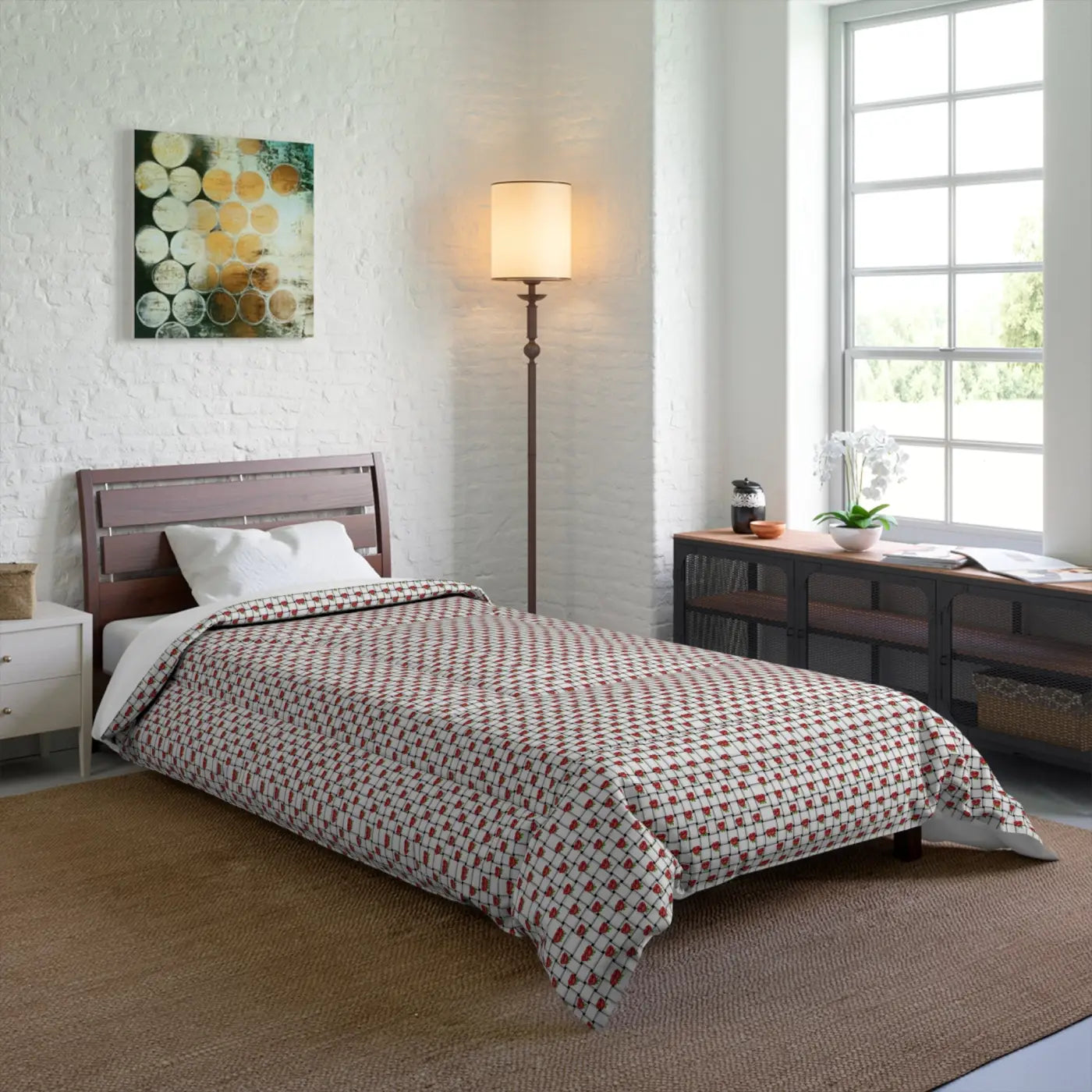 Polyester Comforter - Weaved Pattern Rose Design - DipaliZ