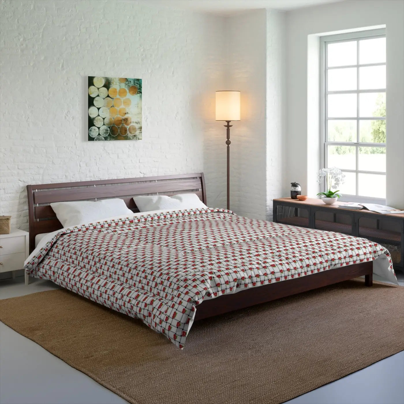 Polyester Comforter - Weaved Pattern Rose Design - DipaliZ