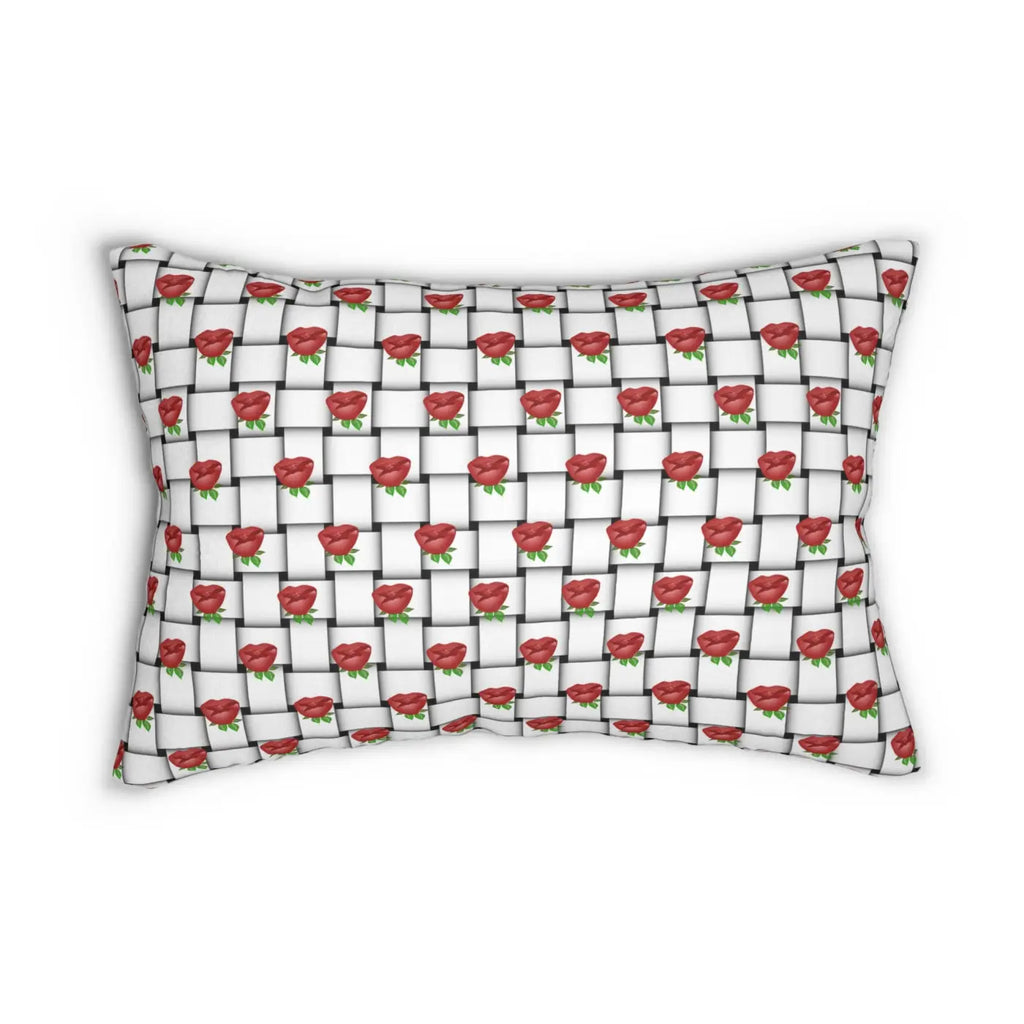 Roses Spun Polyester Lumbar Pillow - Woven Design - DipaliZ