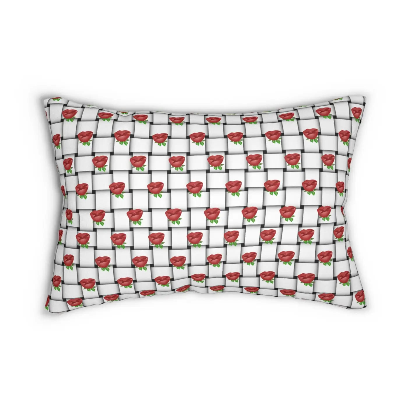 Roses Spun Polyester Lumbar Pillow - Woven Design - DipaliZ