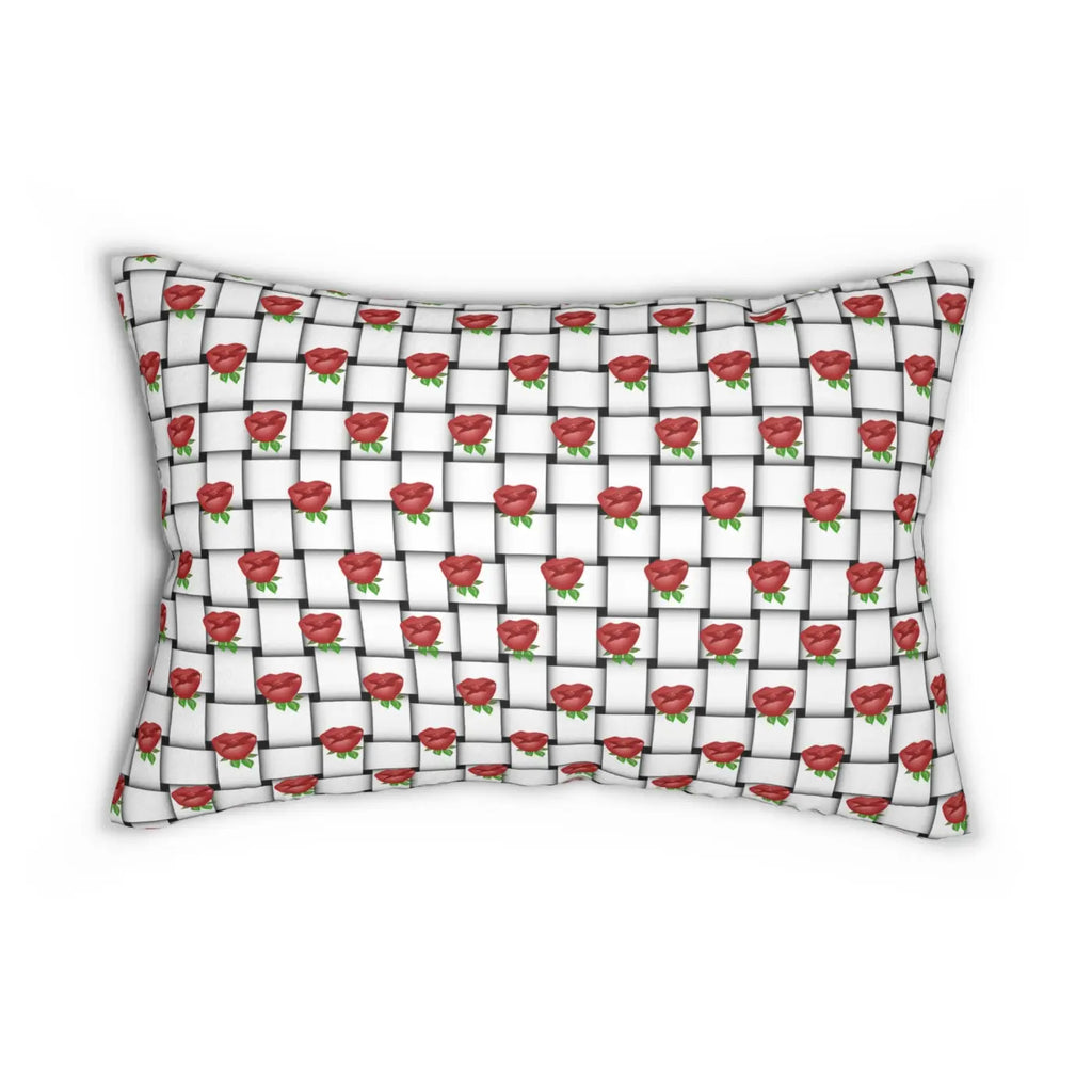 Roses Spun Polyester Lumbar Pillow - Woven Design - DipaliZ