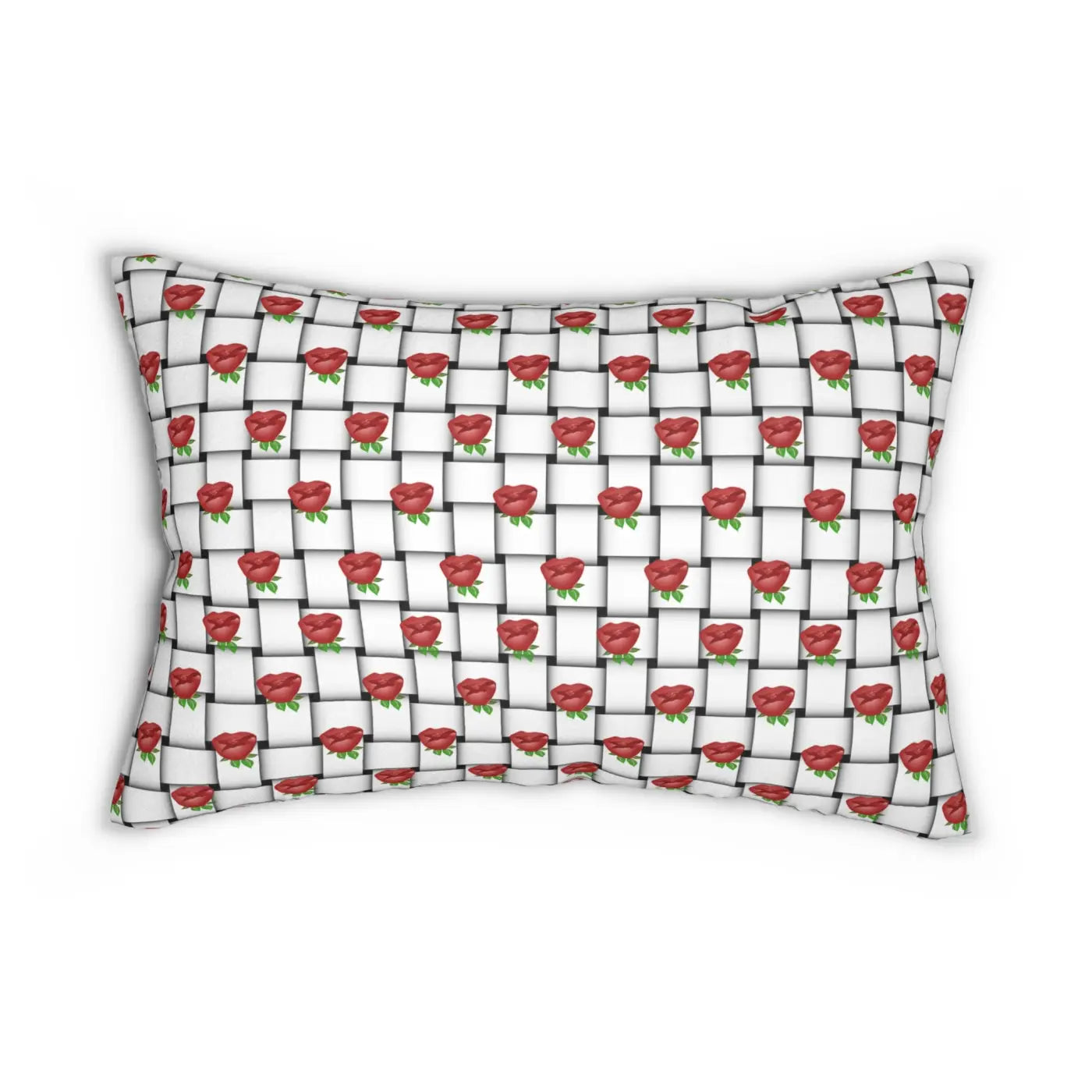 Roses Spun Polyester Lumbar Pillow - Woven Design - DipaliZ