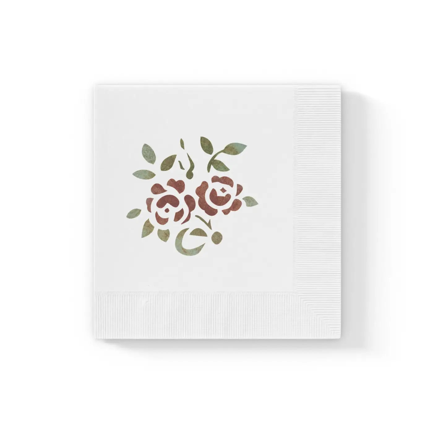 Roses, White Coined Napkins