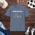 Bicycle T-Shirt - Runs On Fat Adventure Rider Tee - DipaliZ