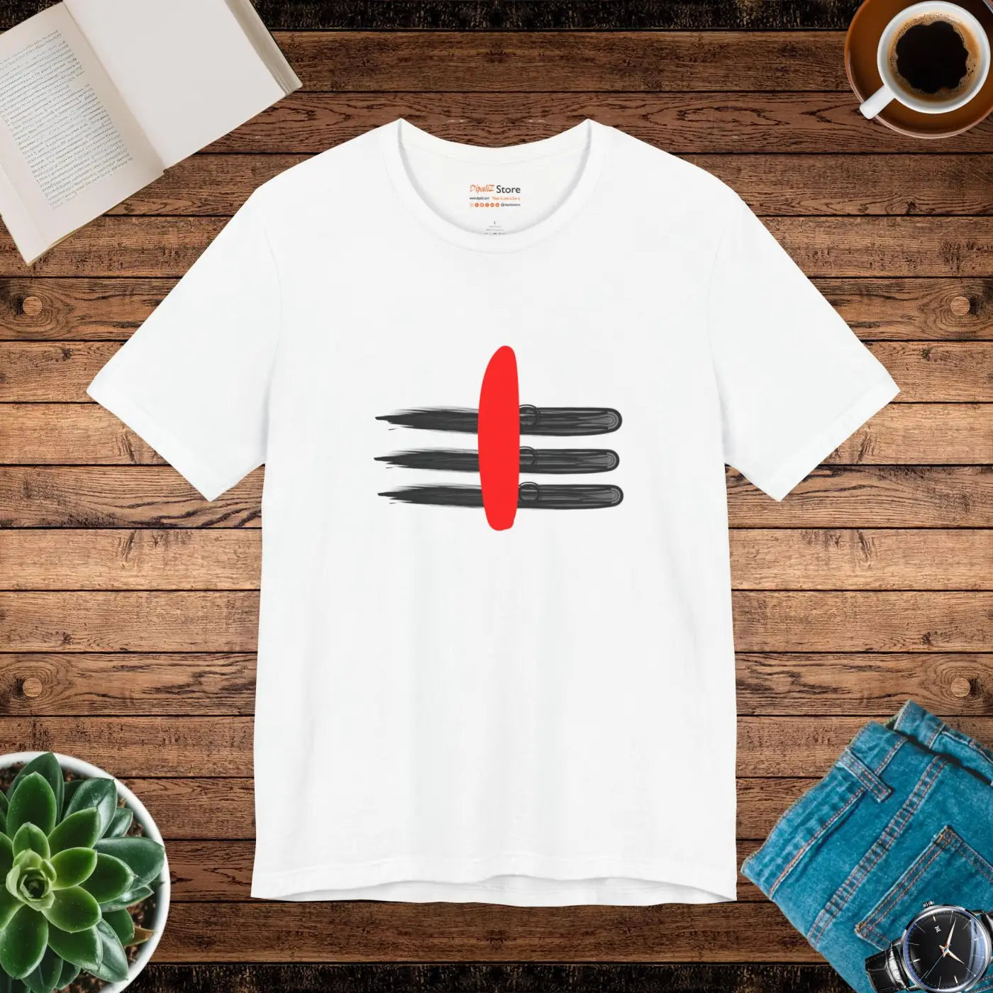 Lord Shiva Short Sleeve Tee - Mahadev Tilak Design - DipaliZ