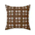 Silver Snowflakes Polyester Square Pillow - Winter Decor - DipaliZ