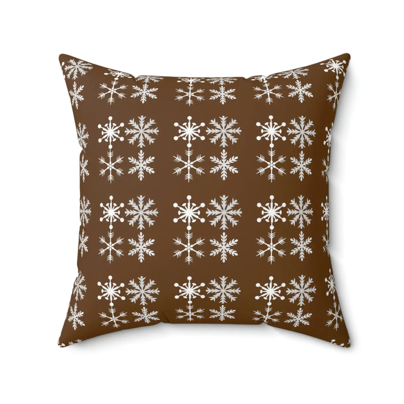 Silver Snowflakes Polyester Square Pillow - Winter Decor - DipaliZ