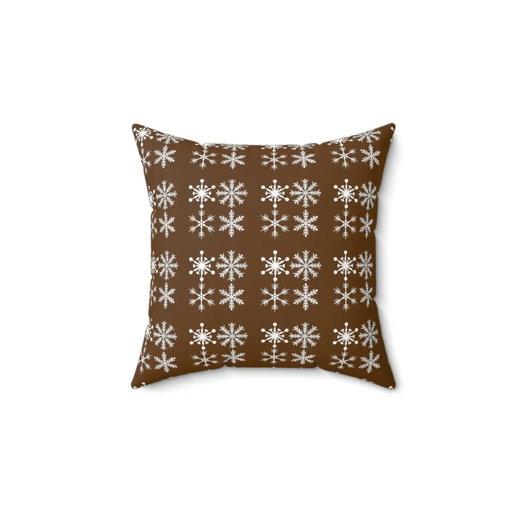Silver Snowflakes Polyester Square Pillow - Winter Decor - DipaliZ