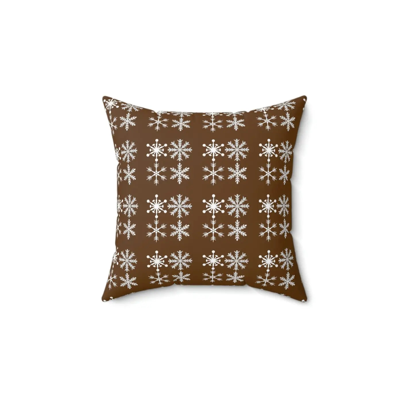 Silver Snowflakes Polyester Square Pillow - Winter Decor - DipaliZ