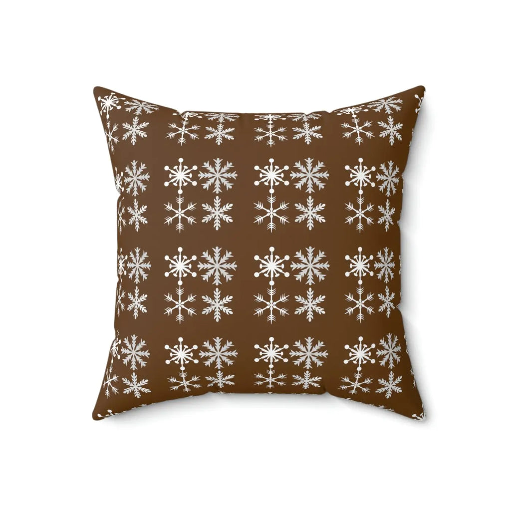 Silver Snowflakes Polyester Square Pillow - Winter Decor - DipaliZ