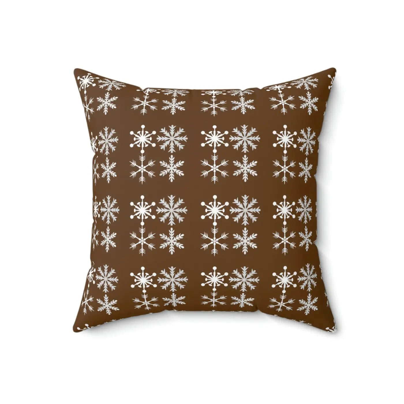 Silver Snowflakes Polyester Square Pillow - Winter Decor - DipaliZ