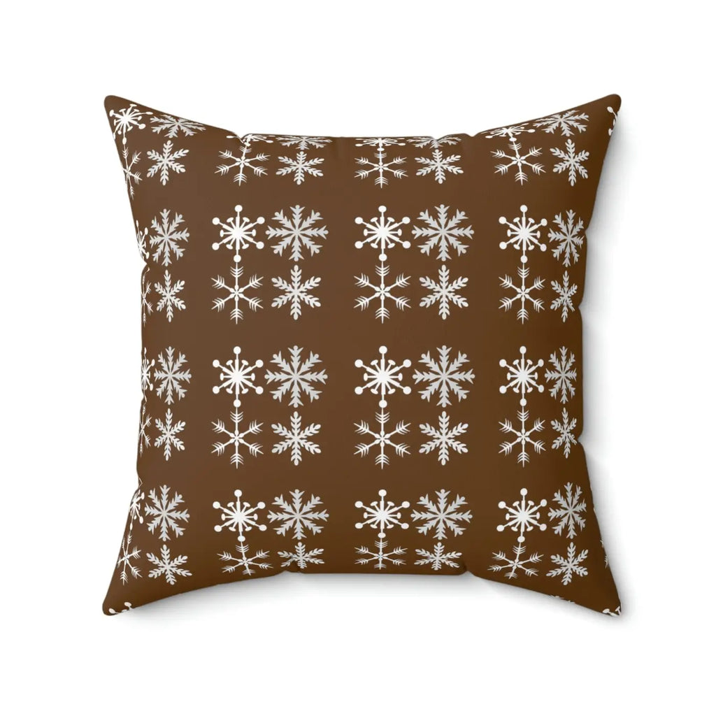 Silver Snowflakes Polyester Square Pillow - Winter Decor - DipaliZ