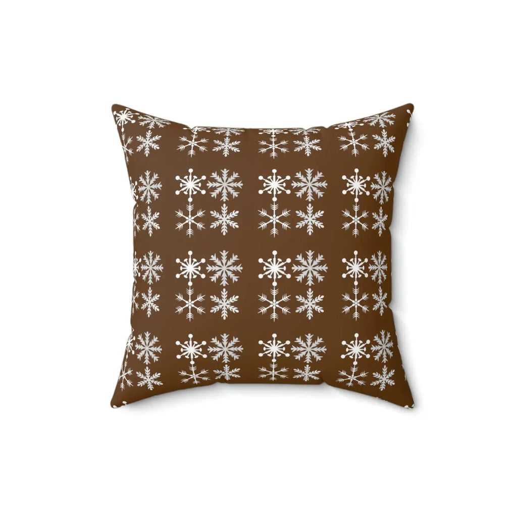 Silver Snowflakes Polyester Square Pillow - Winter Decor - DipaliZ
