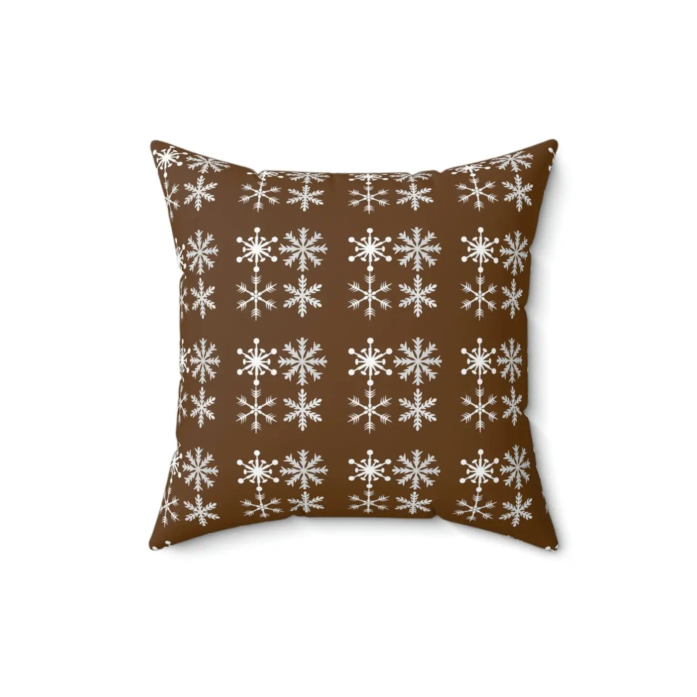 Silver Snowflakes Polyester Square Pillow - Winter Decor - DipaliZ