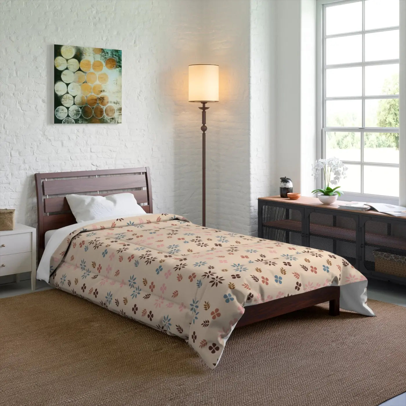 Floral Comforter - Sustainable Polyester Bedding - DipaliZ