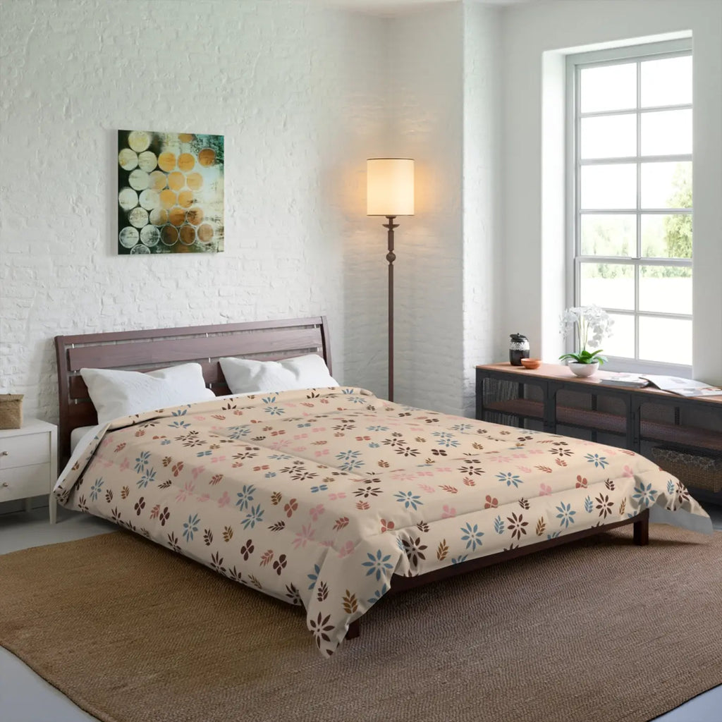 Floral Comforter - Sustainable Polyester Bedding - DipaliZ