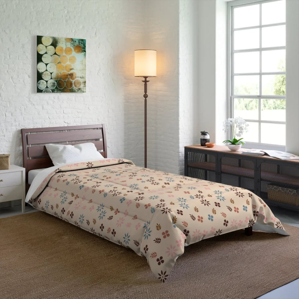 Floral Comforter - Sustainable Polyester Bedding - DipaliZ