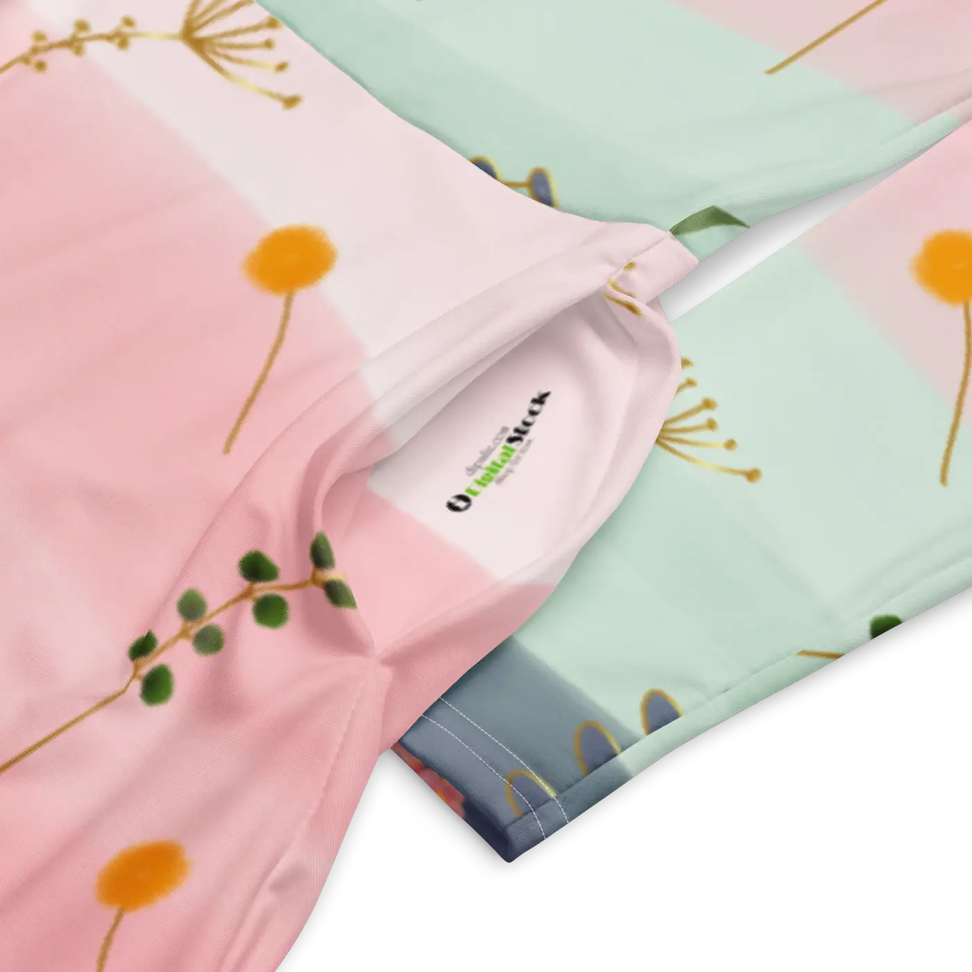 Pink and Green Floral Dress - Long Sleeve Midi Style - DipaliZ