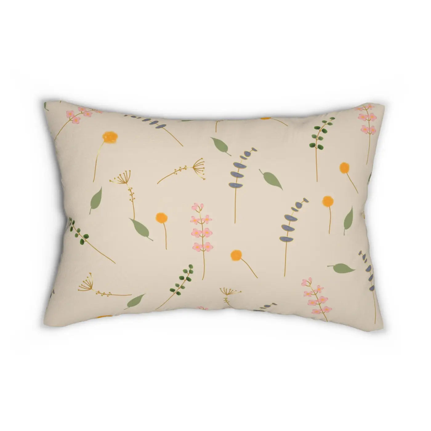 Floral Polyester Lumbar Pillow - Spun Polyester Design - DipaliZ