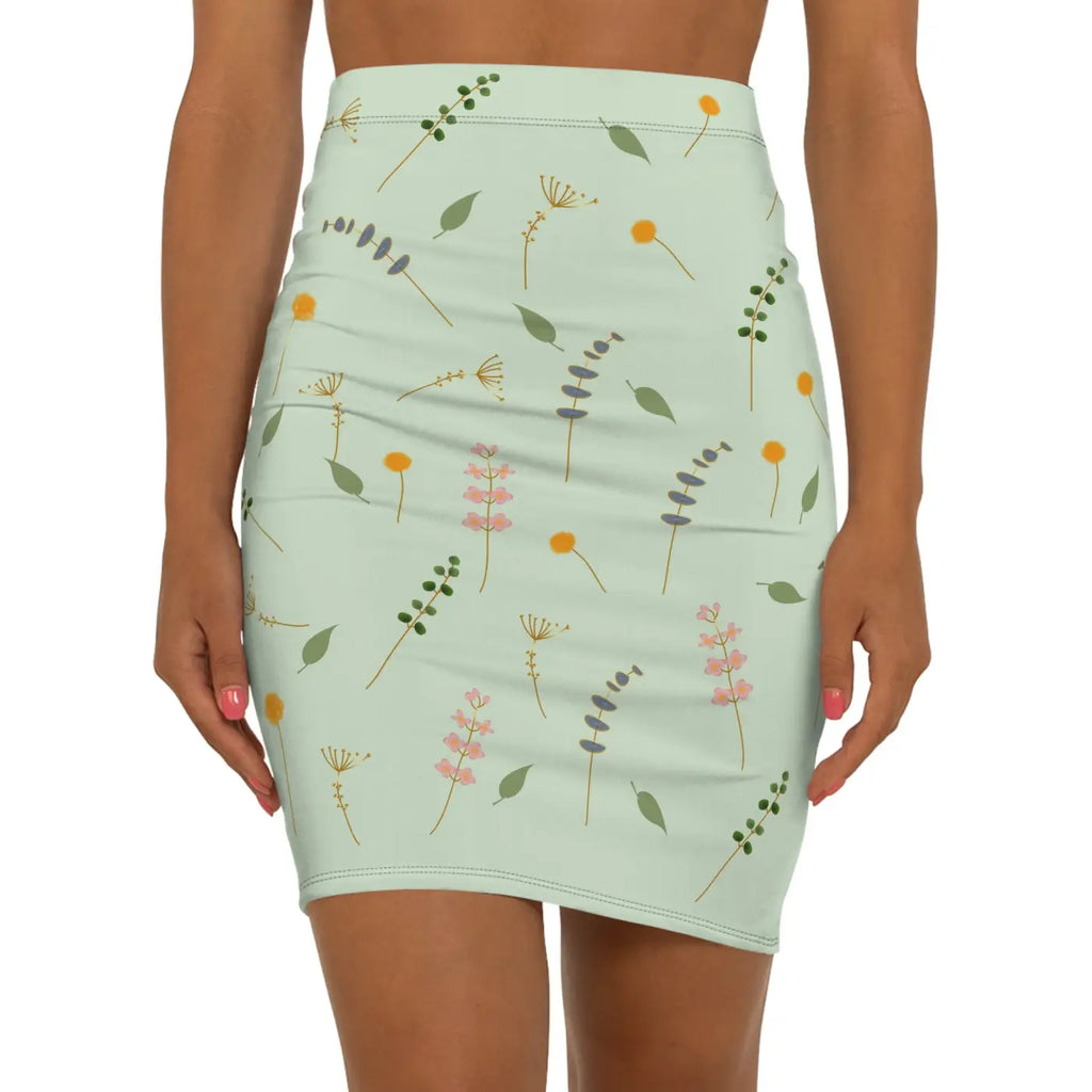 Chic Mini Skirt - Simple Flower Pattern for Women - DipaliZ