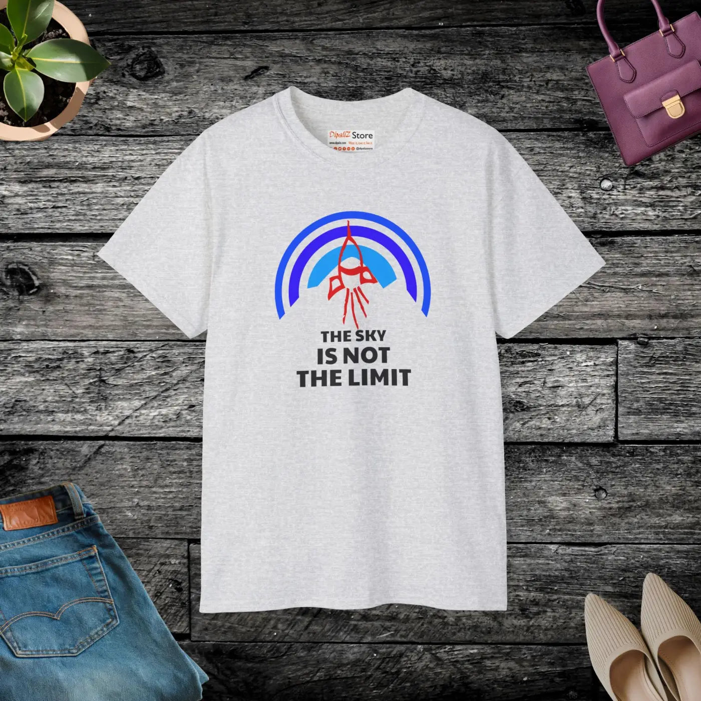 Skyis Not The Limit Tee - Ultra Cotton Inspirational - DipaliZ