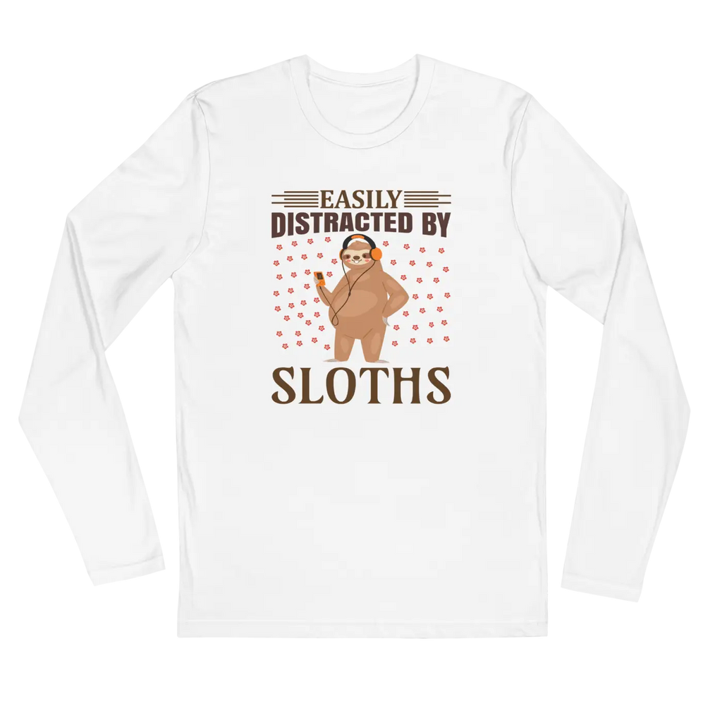 Long Sleeve Fitted Crew Tee - Sloth Lovers - DipaliZ