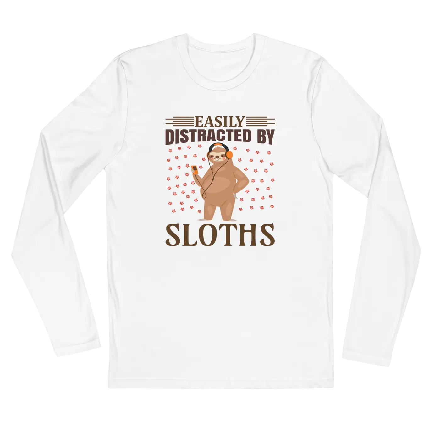 Long Sleeve Fitted Crew Tee - Sloth Lovers - DipaliZ