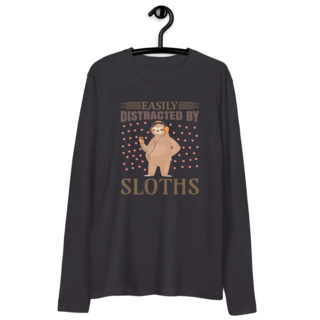 Long Sleeve Fitted Crew Tee - Sloth Lovers - DipaliZ