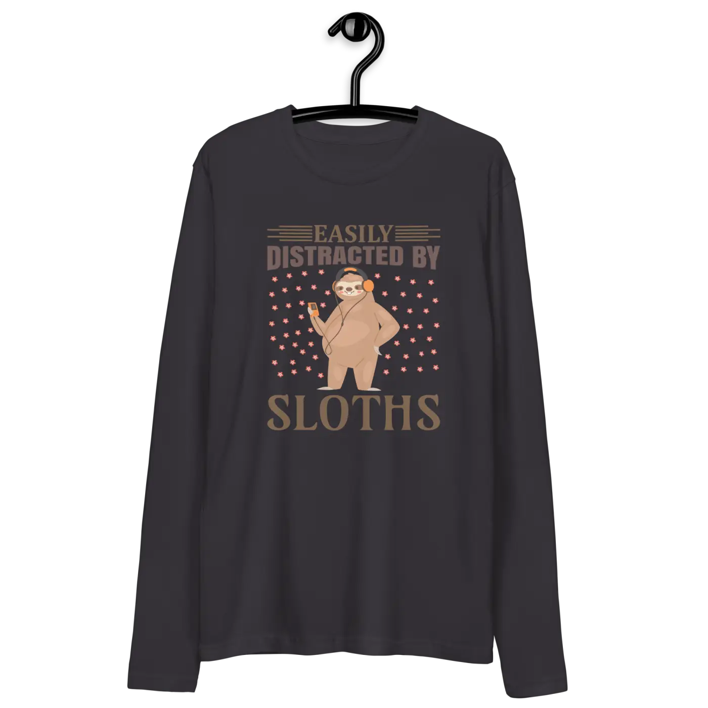 Long Sleeve Fitted Crew Tee - Sloth Lovers - DipaliZ
