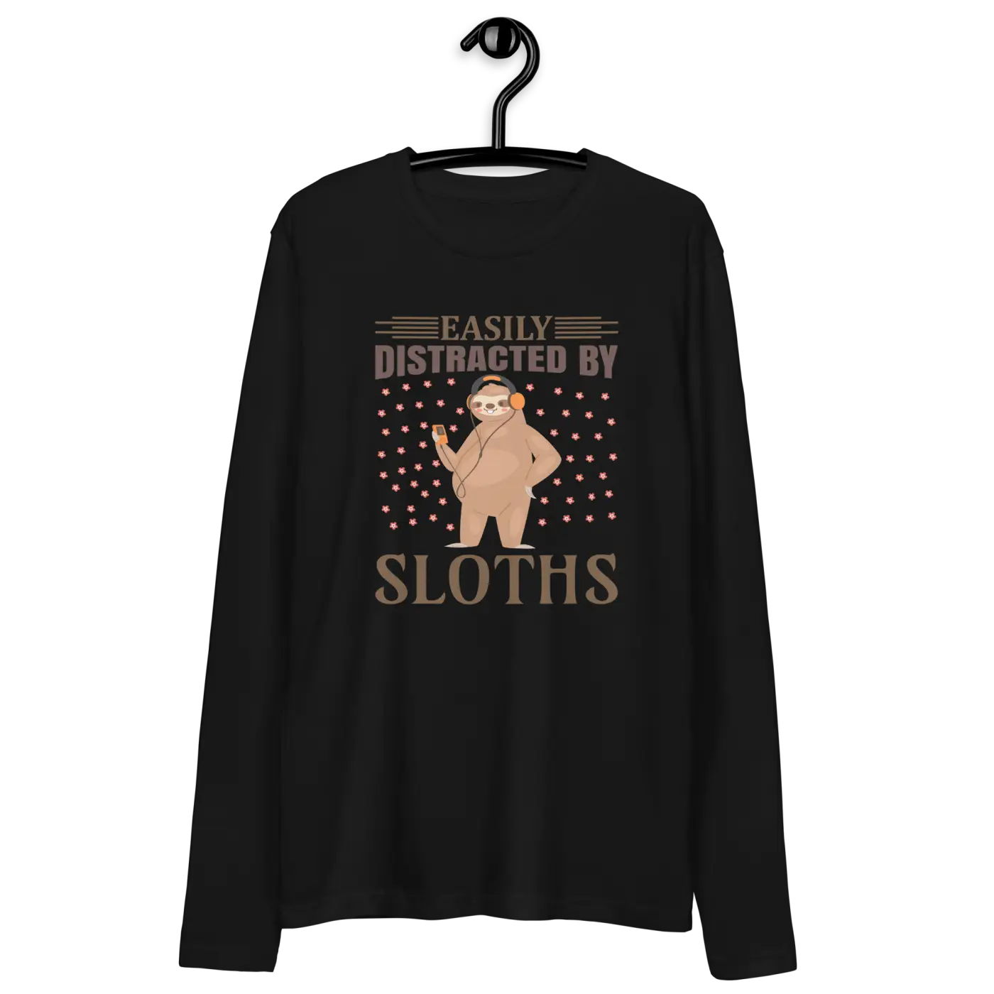 Long Sleeve Fitted Crew Tee - Sloth Lovers - DipaliZ