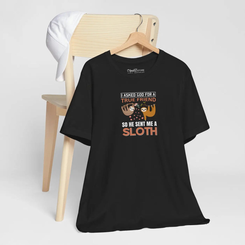 Sloth T-Shirt - God Sent Me A True Friend Unisex Tee - DipaliZ