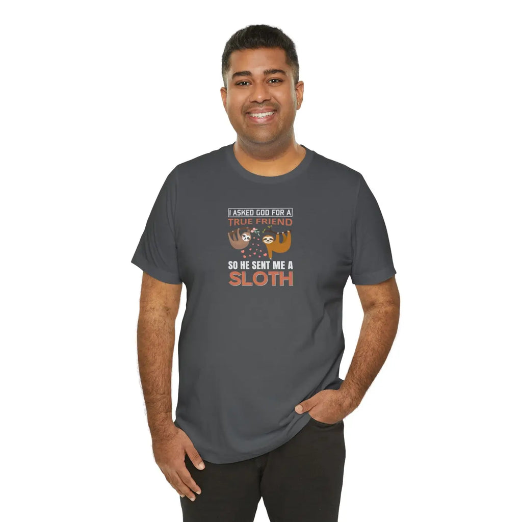 Sloth T-Shirt - God Sent Me A True Friend Unisex Tee - DipaliZ