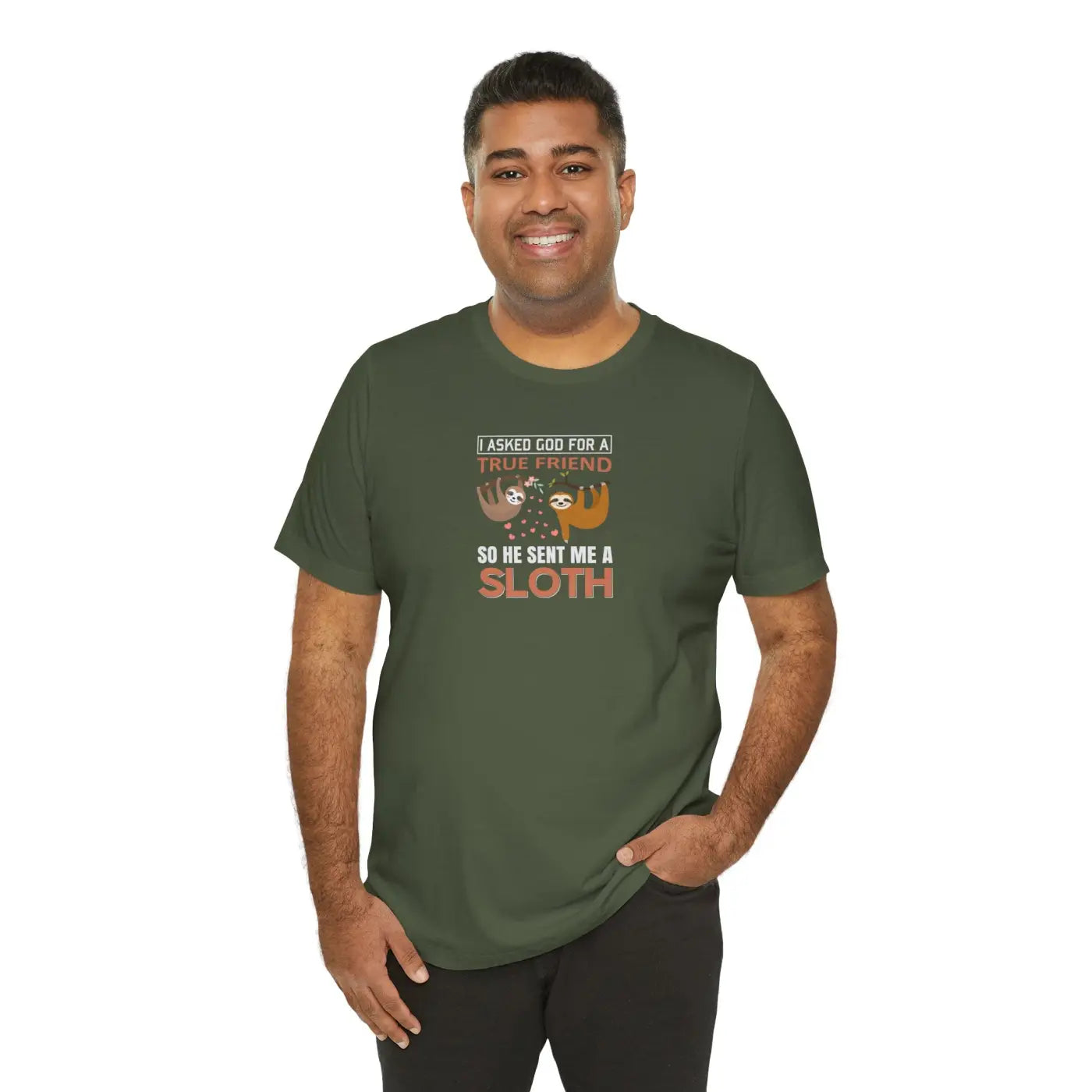 Sloth T-Shirt - God Sent Me A True Friend Unisex Tee - DipaliZ
