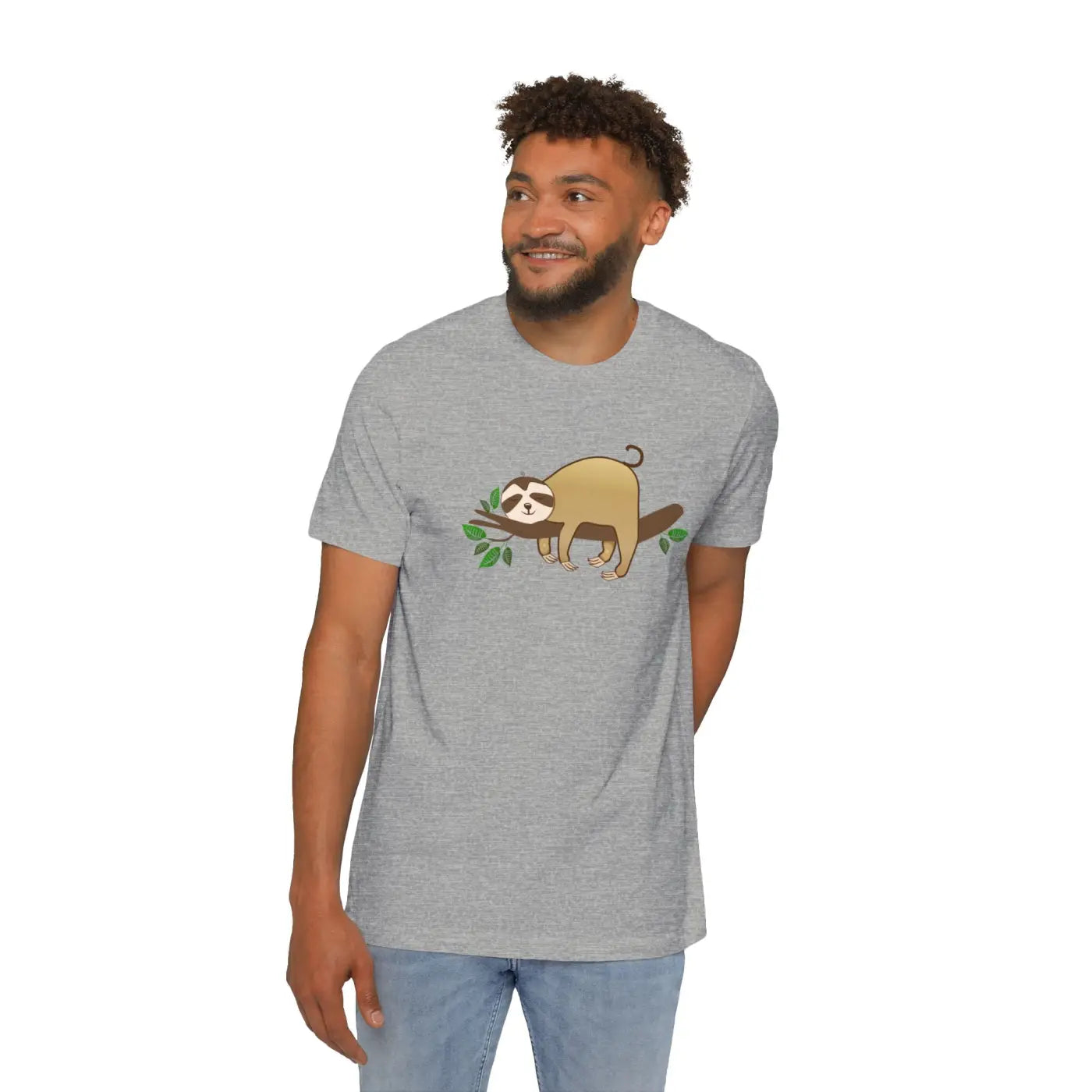 Unisex Deluxe T Shirt - Sloth Tree Branch Design - DipaliZ