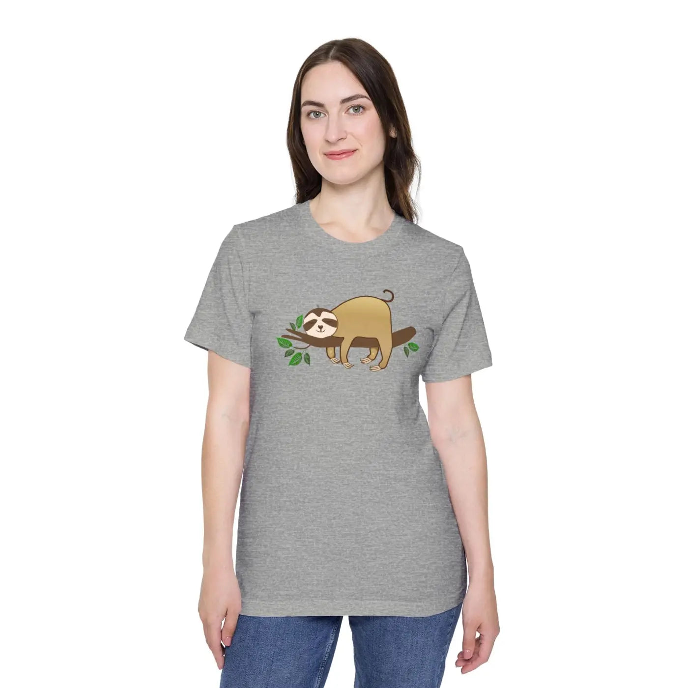 Unisex Deluxe T Shirt - Sloth Tree Branch Design - DipaliZ
