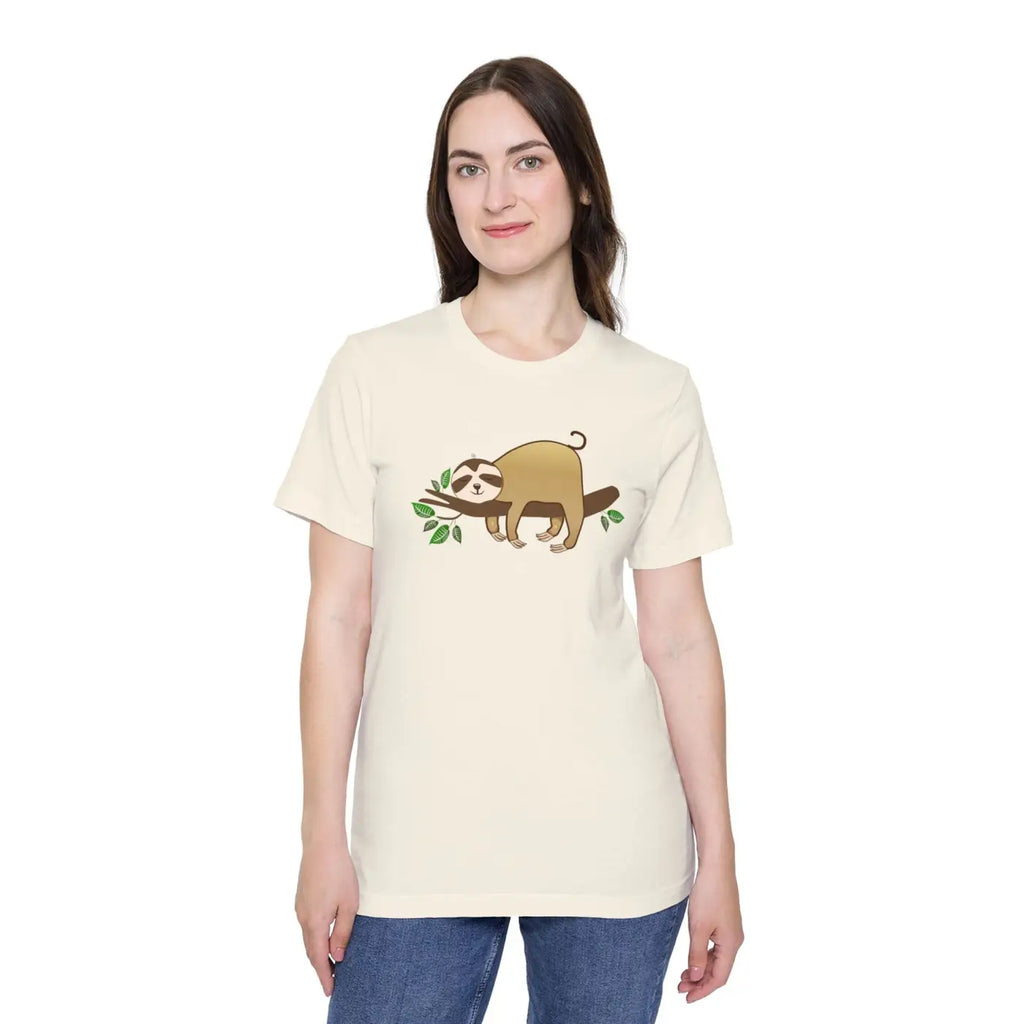 Unisex Deluxe T Shirt - Sloth Tree Branch Design - DipaliZ