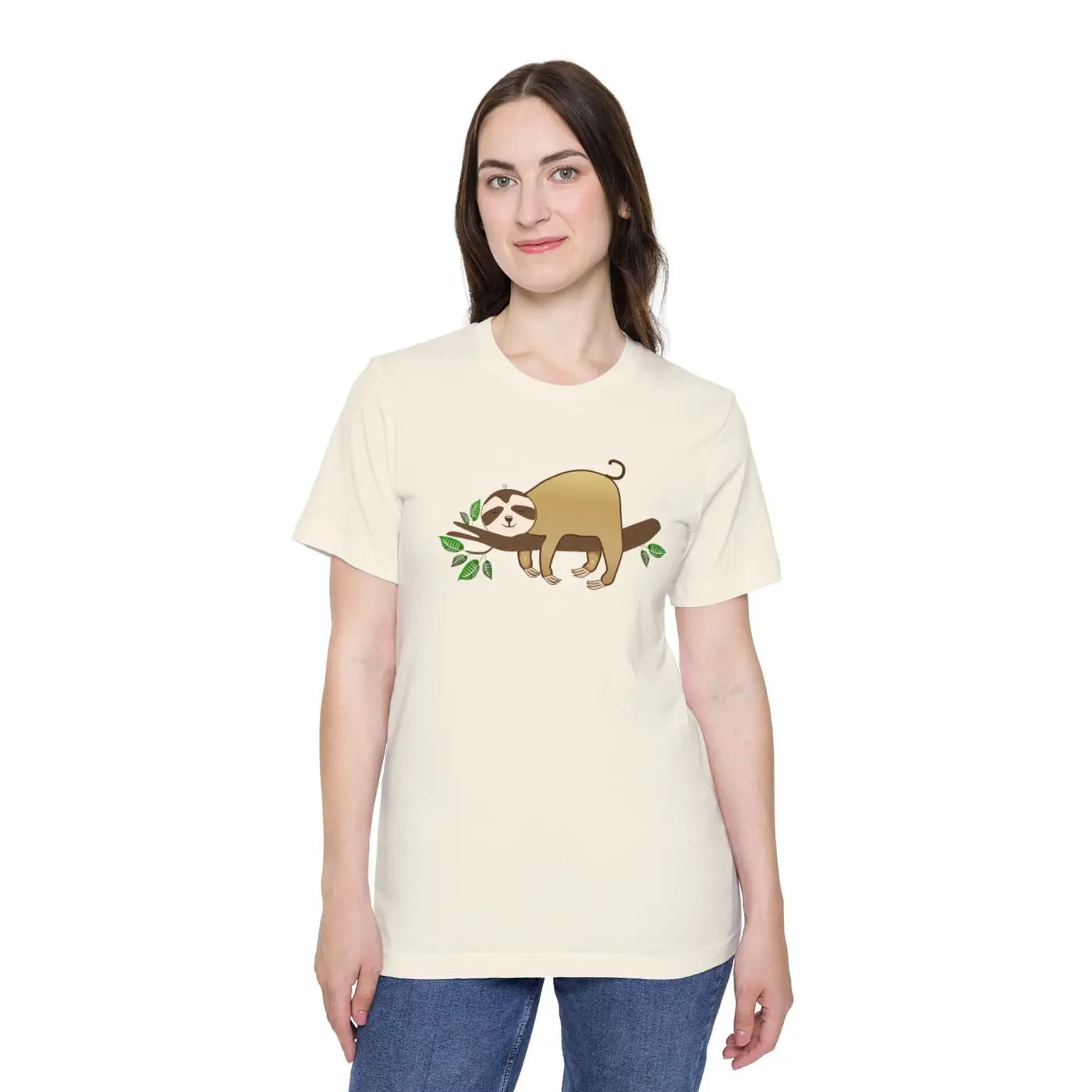 Unisex Deluxe T Shirt - Sloth Tree Branch Design - DipaliZ