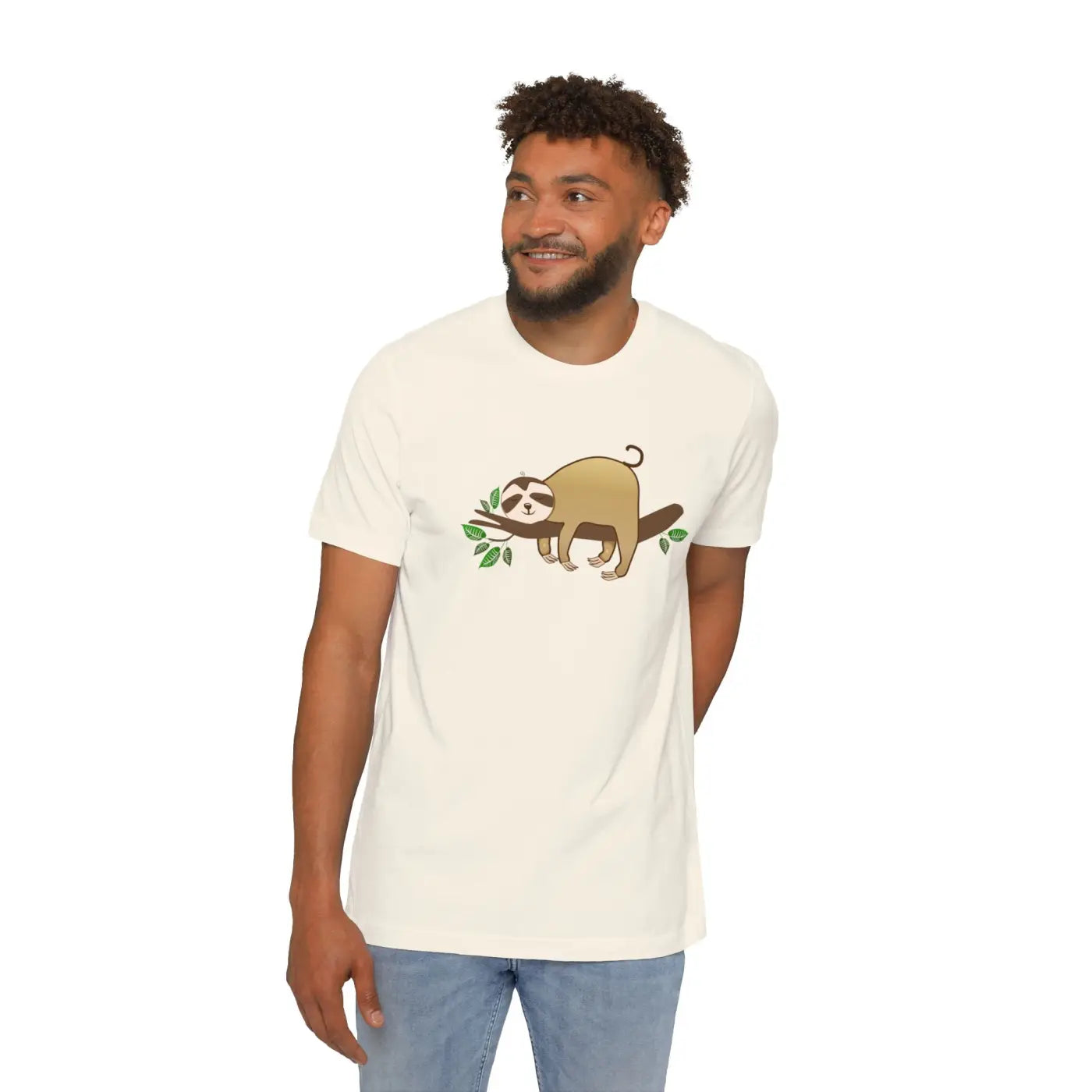Unisex Deluxe T Shirt - Sloth Tree Branch Design - DipaliZ