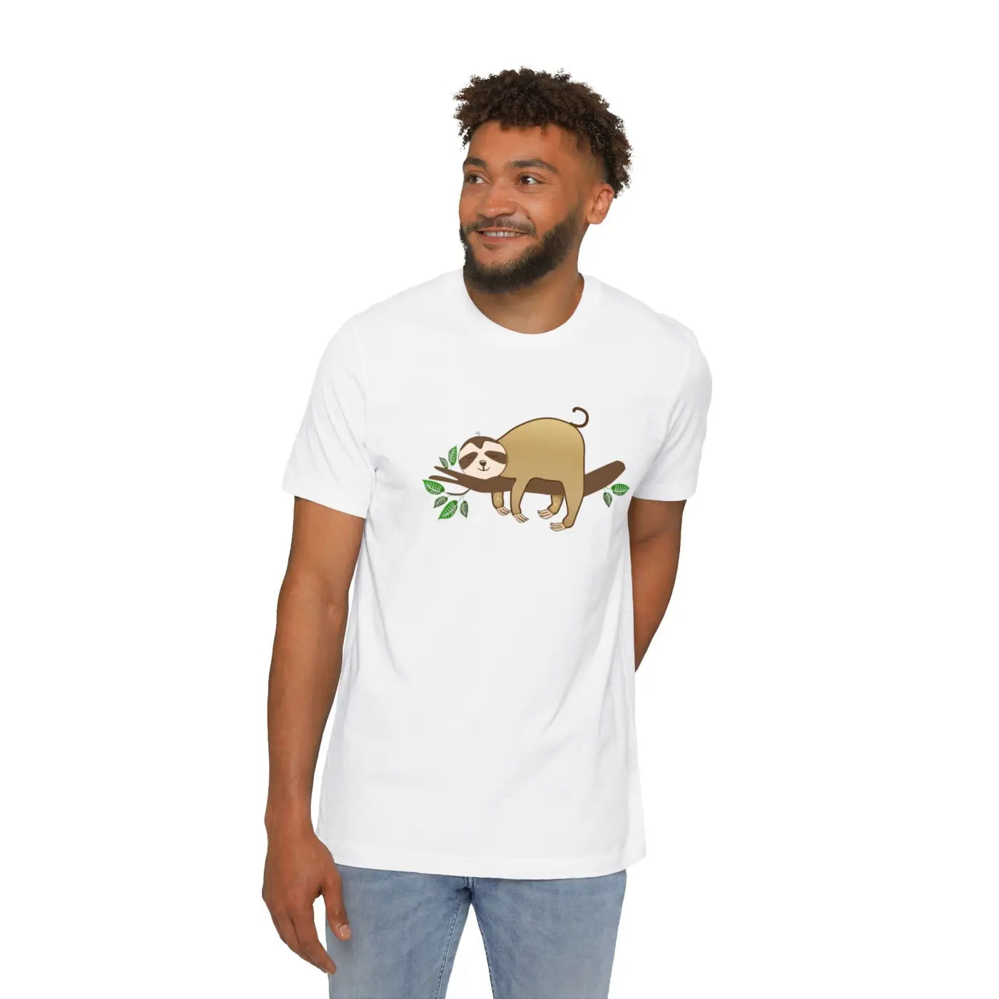 Unisex Deluxe T Shirt - Sloth Tree Branch Design - DipaliZ