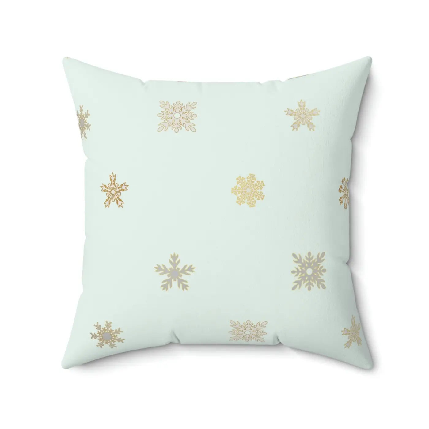 Snowflake Print Polyester Square Pillow - Cozy Winter Decor - DipaliZ