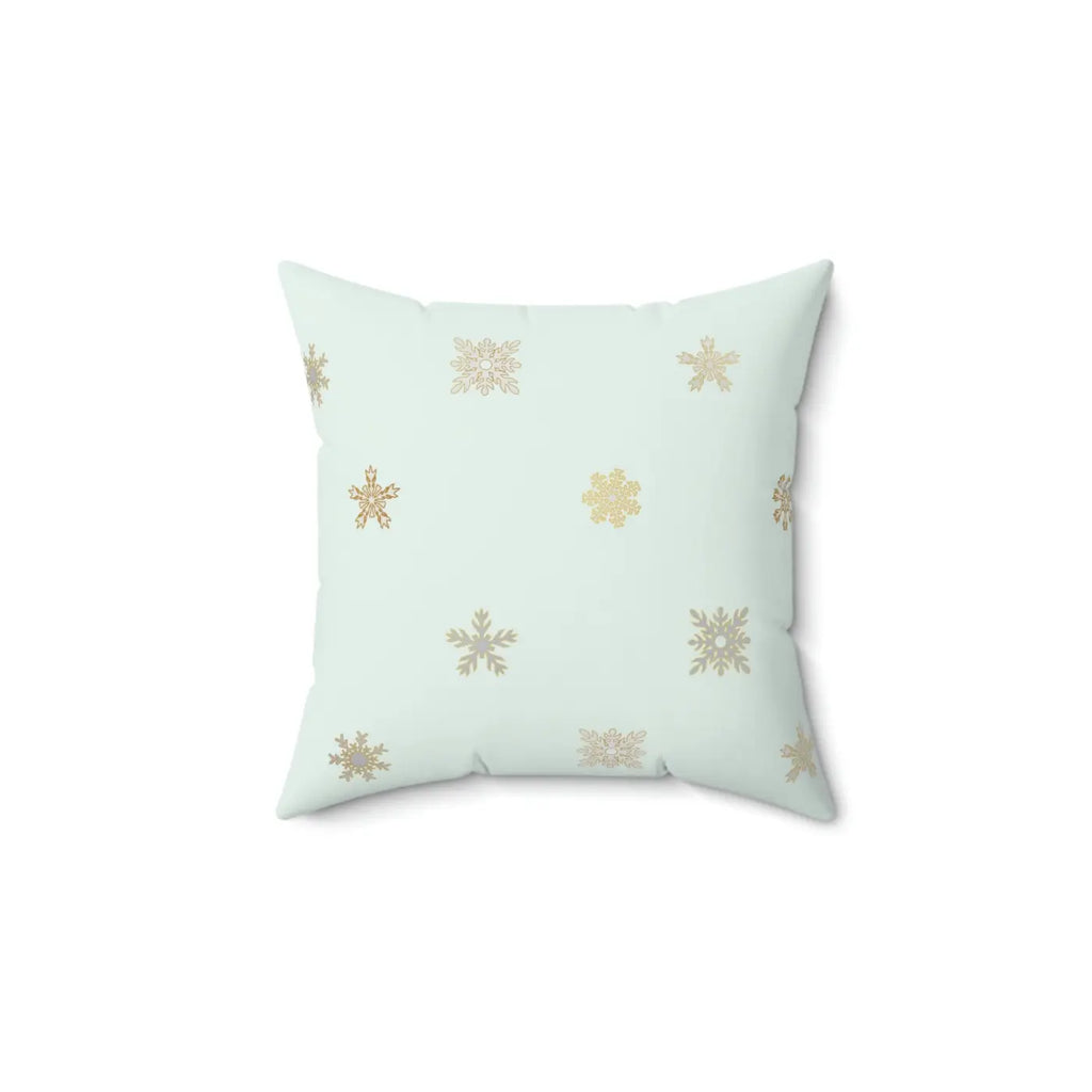 Snowflake Print Polyester Square Pillow - Cozy Winter Decor - DipaliZ