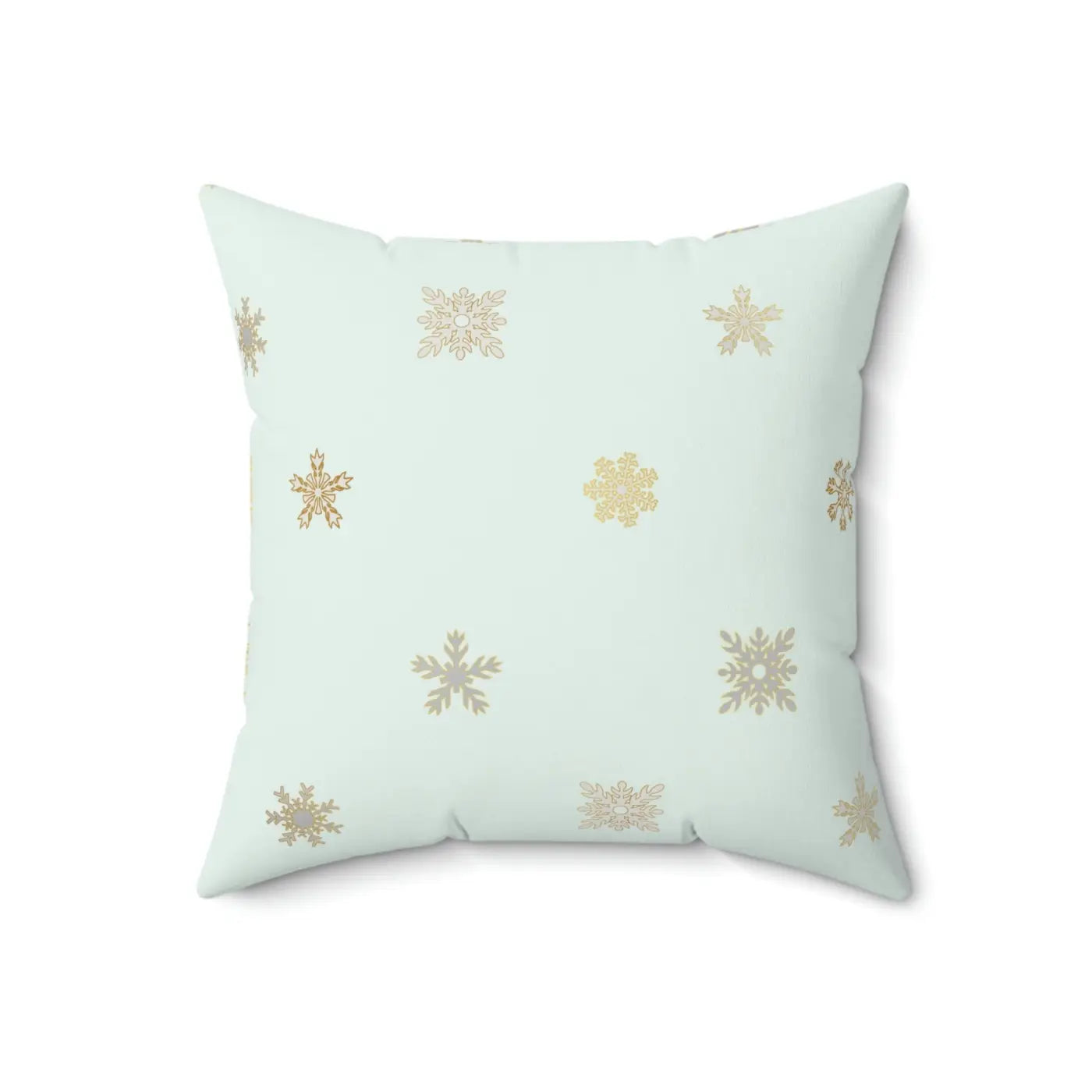 Snowflake Print Polyester Square Pillow - Cozy Winter Decor - DipaliZ