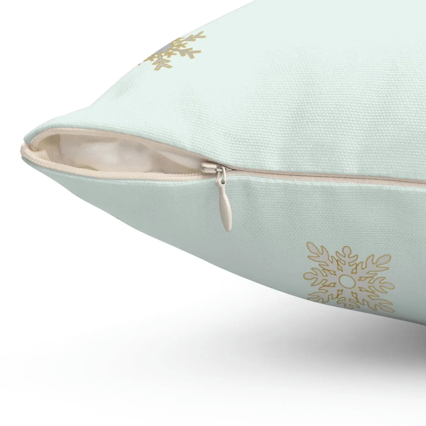 Snowflake Print Polyester Square Pillow - Cozy Winter Decor - DipaliZ