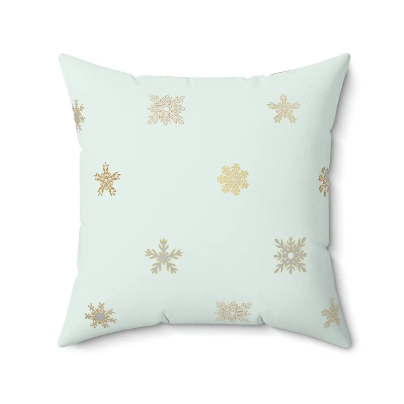 Snowflake Print Polyester Square Pillow - Cozy Winter Decor - DipaliZ
