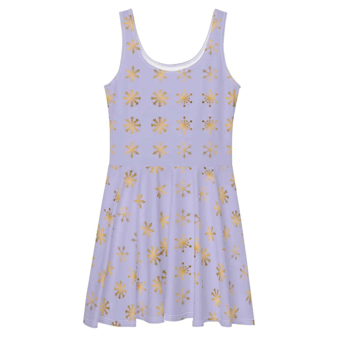 Snowflakes Purple Skater Dress - Flared Skirt Winter - DipaliZ