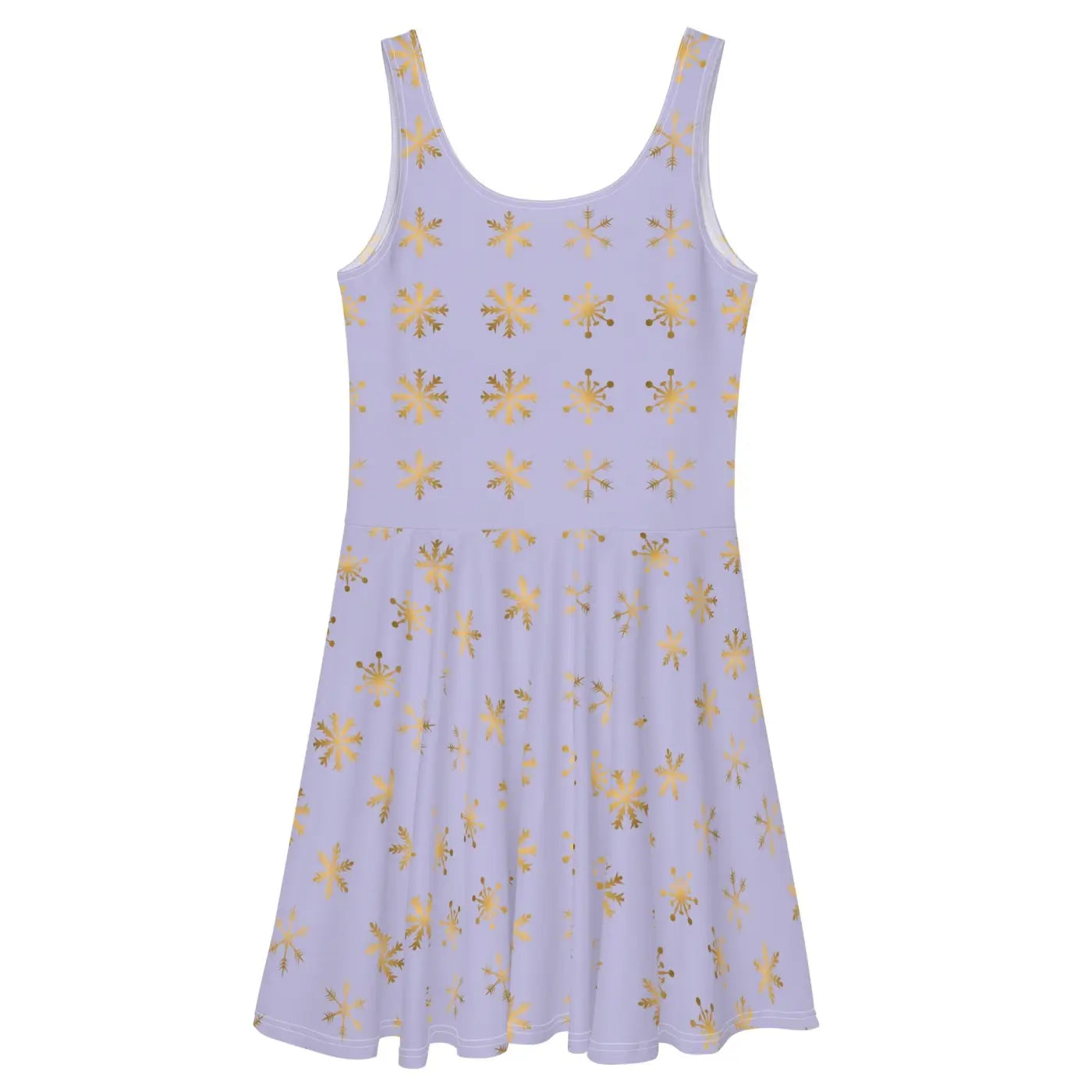 Snowflakes Purple Skater Dress - Flared Skirt Winter - DipaliZ