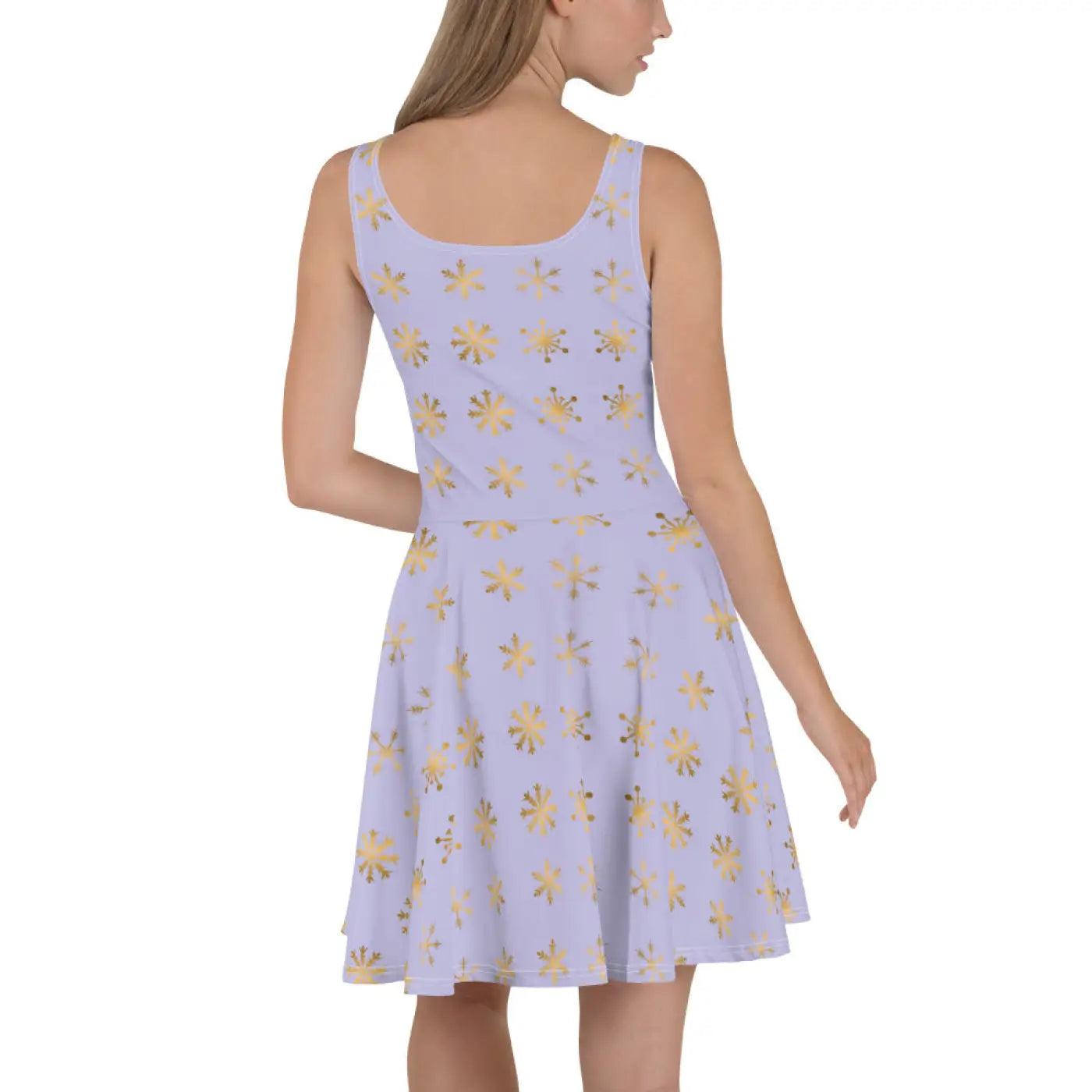 Snowflakes Purple Skater Dress - Flared Skirt Winter - DipaliZ