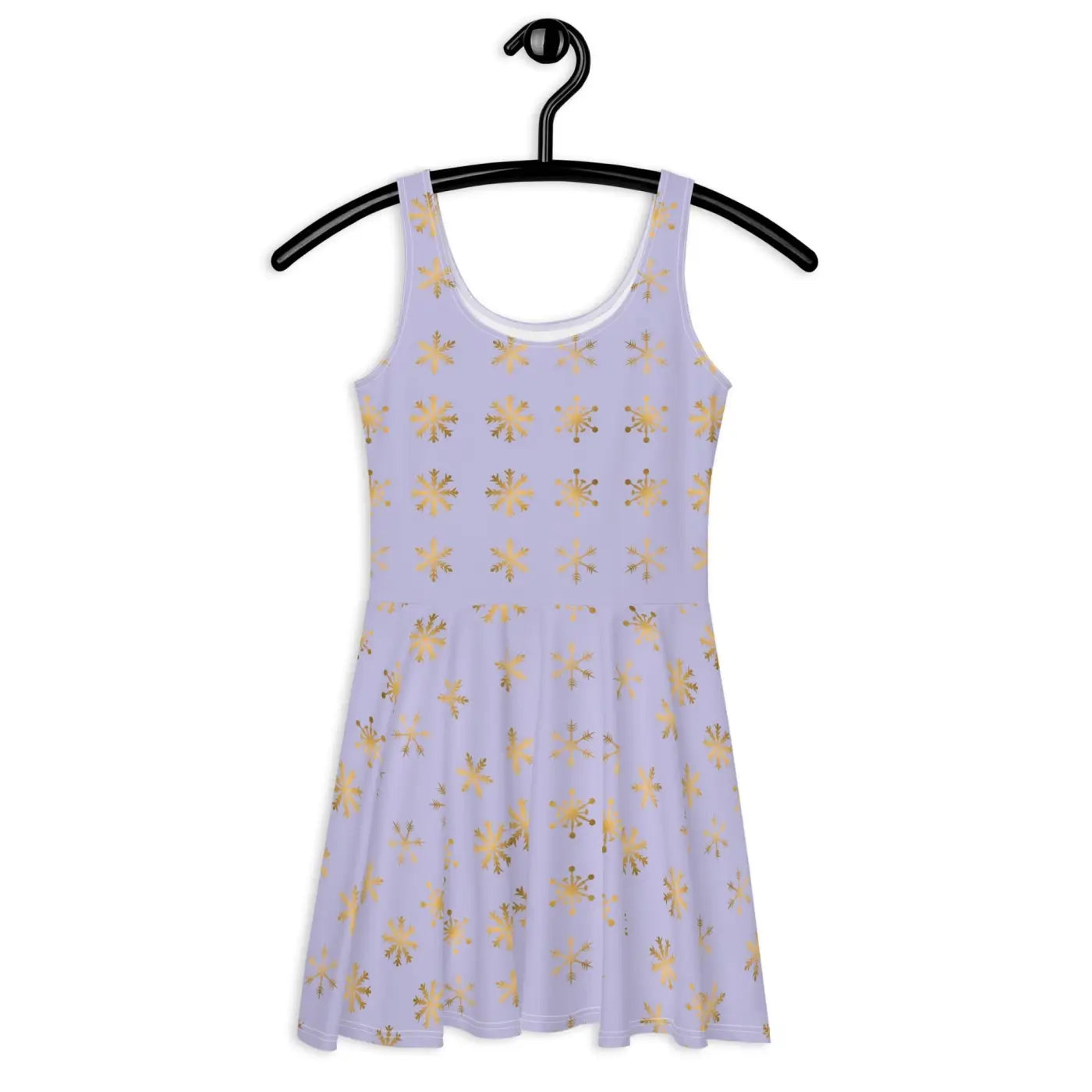 Snowflakes Purple Skater Dress - Flared Skirt Winter - DipaliZ
