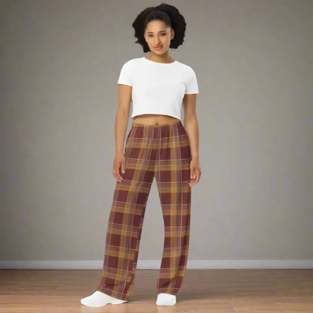 Wide Leg Pants - Striped Comfort Style - DipaliZ
